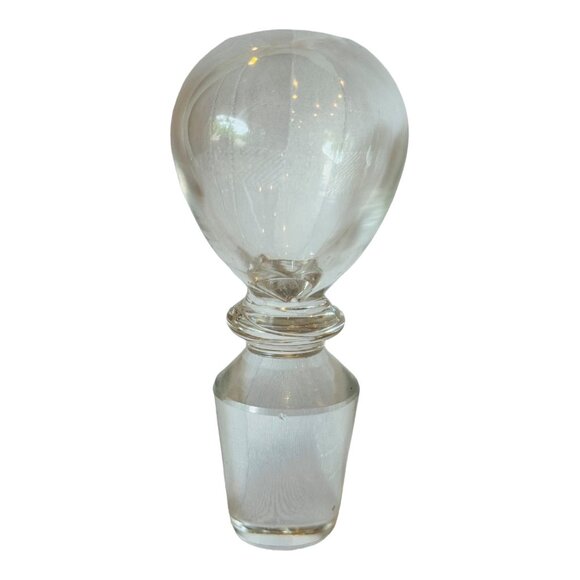 Crystal Bottle Stopper Round Top Vintage MCM 4.25" - Picture 6 of 7
